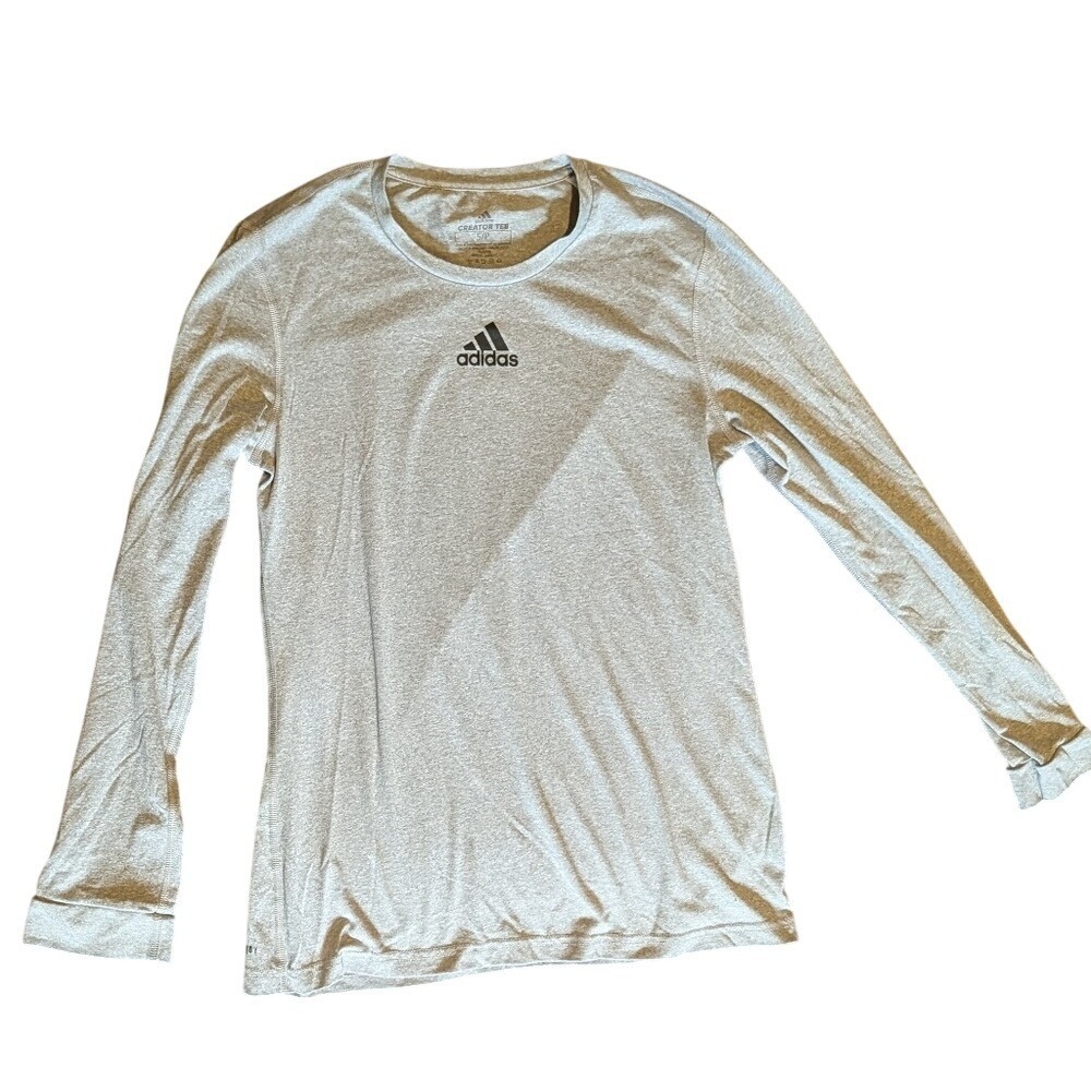 Adidas Creator Tee Long Sleeve Athletic Gray Heather Mens Size S P